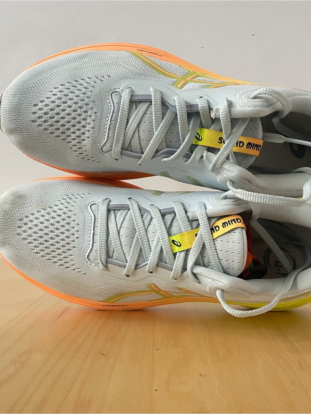 ASICS GT-1000 13 Women's Running Shoe - Light Gray with Yellow & Orange - Picture 5 of 8